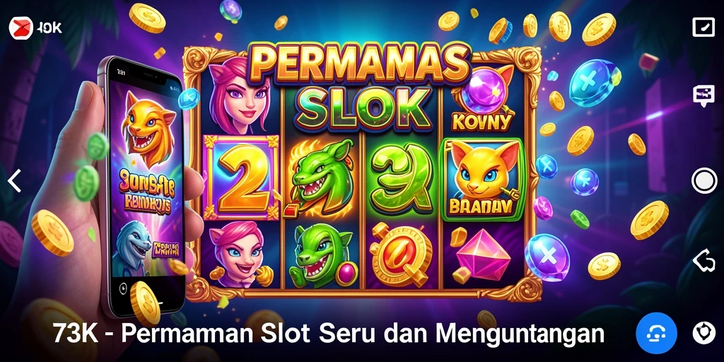Screenshot permainan <strong>73K</strong> menampilkan grafis slot yang menawan dan interaksi menarik.