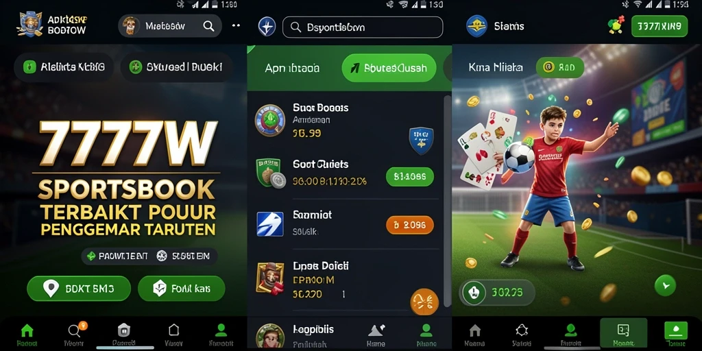 Tampilan gameplay menarik dari aplikasi Sportsbook 7777W.