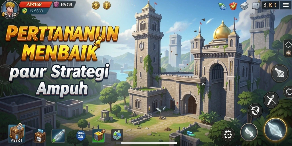 Screenshot menampilkan aksi seru dalam game Tower Defense dengan berbagai menara.