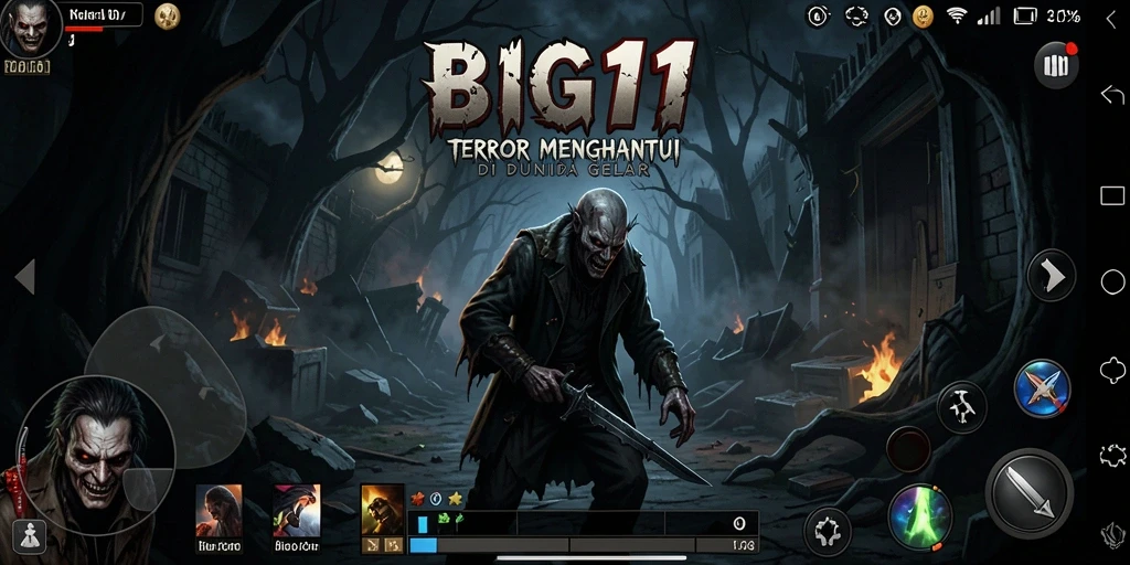 Screenshot BIG11 menampilkan pemain yang terjebak dalam kegelapan dan dikelilingi makhluk menakutkan.