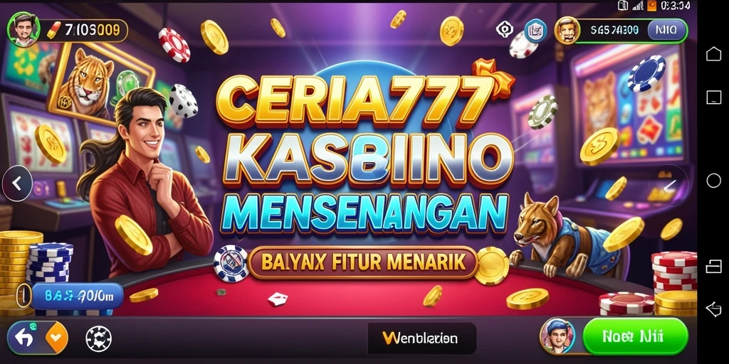 Screenshot CERIA777 menampilkan gameplay kasino yang seru dan interaktif.