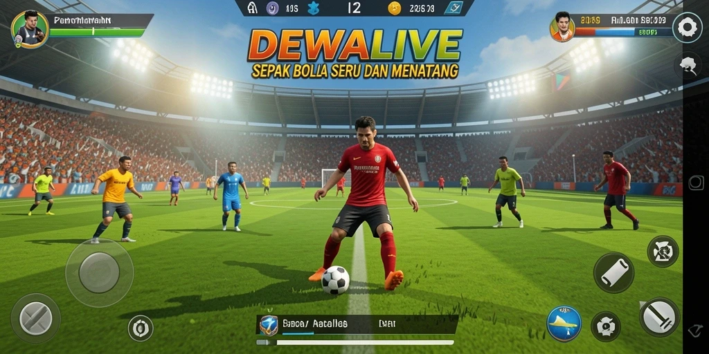 Tampilan gameplay menarik dari DEWALIVE dengan aksi sepak bola seru.