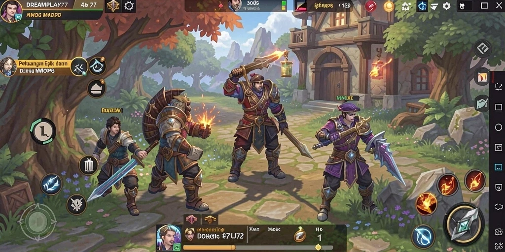 Screenshot menunjukkan aksi seru dan grafis menakjubkan dalam gameplay DREAMPLAY77.