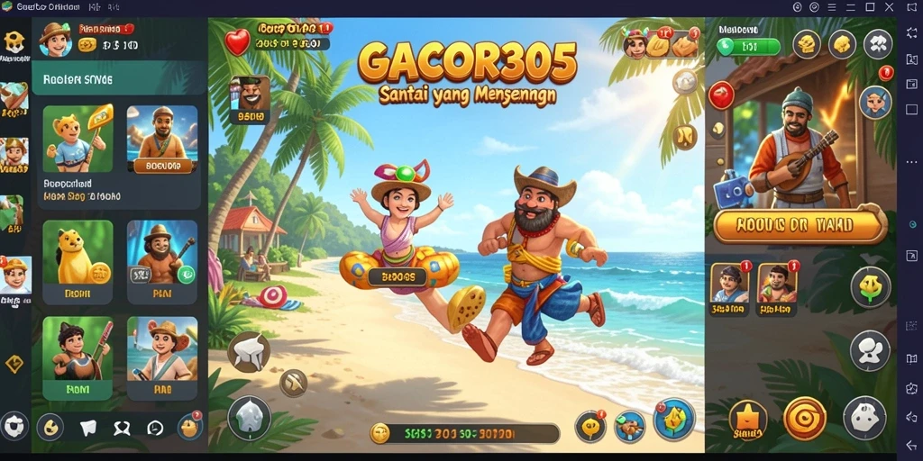 Tampilan gameplay GACOR305 yang cerah dan menarik.