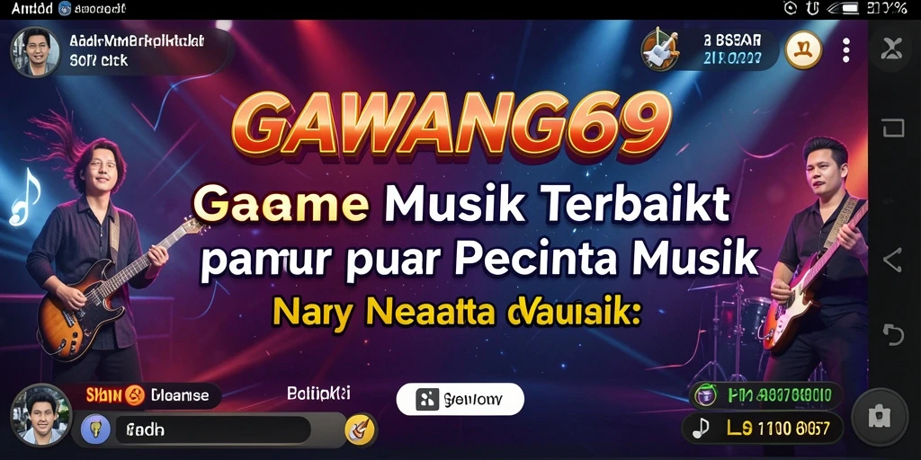 Screenshot menunjukkan gameplay interaktif GAWANG69 dengan elemen musik menarik.