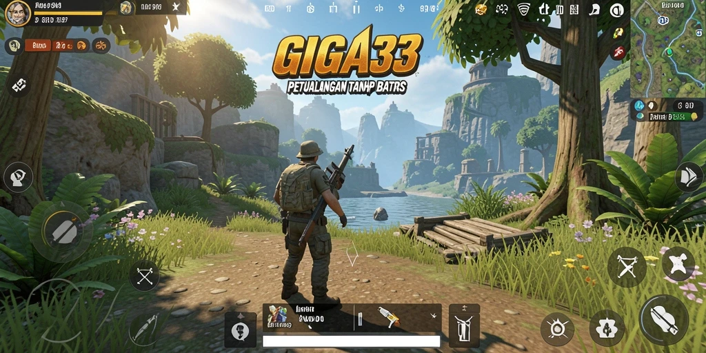 Gameplay GIGA33 menampilkan dunia terbuka yang luas dan menarik.