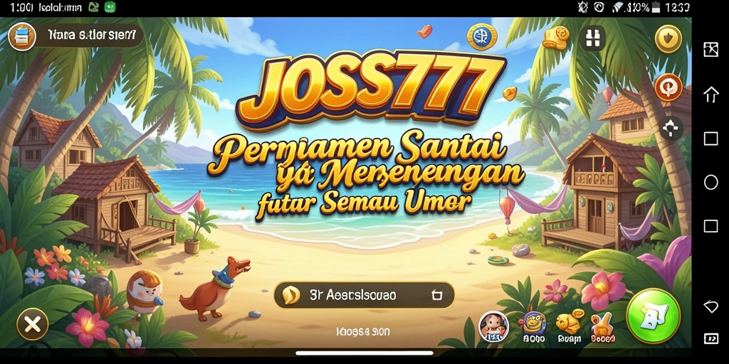 Screenshot utama JOSS777 menunjukkan gameplay yang seru dan penuh warna.