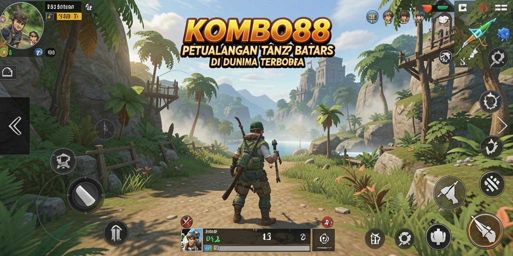Tangkapan layar menunjukkan aksi seru dalam dunia Open World KOMBO88.