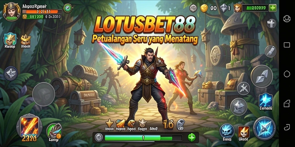 Tangkapan layar LOTUSBET88 menampilkan aksi gameplay petualangan yang seru.