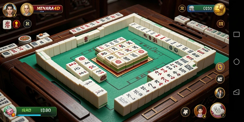 Tampilan gameplay Mahjong yang menegangkan di MENARA4D.
