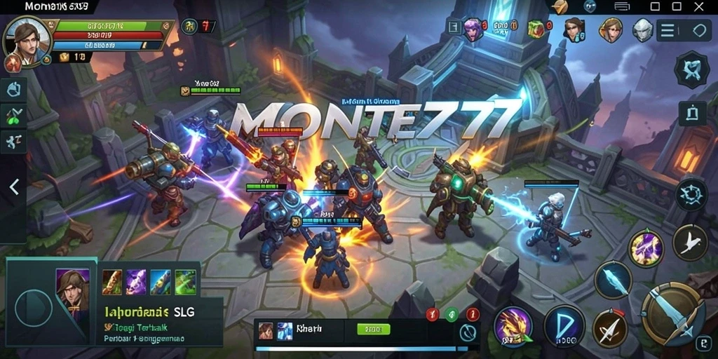 Screenshot gameplay MONTE77 yang menunjukkan pertarungan strategi yang mendebarkan.