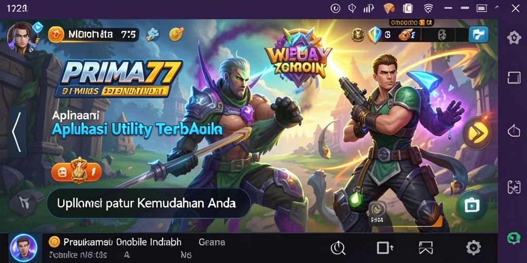 Tampilan antarmuka aplikasi PRIMA77 yang modern dan intuitif.