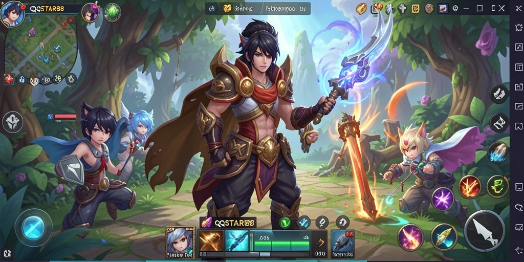Screenshot gameplay QQSTAR88 yang menampilkan aksi pertempuran mendebarkan.
