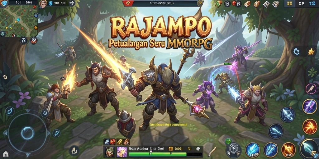 Screenshot menunjukkan aksi seru dalam gameplay MMORPG RAJAMPO.