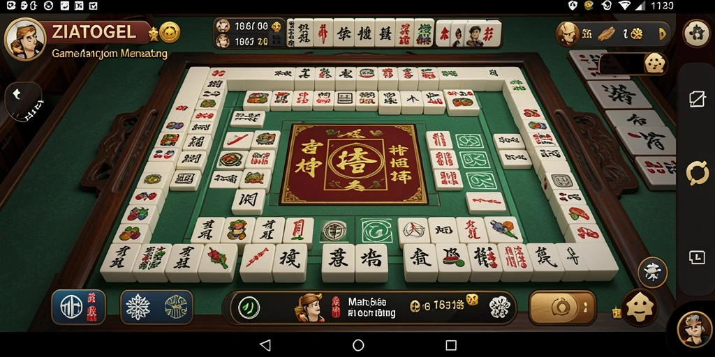 Tangkapan layar ZIATOGEL menampilkan gameplay Mahjong yang menarik.